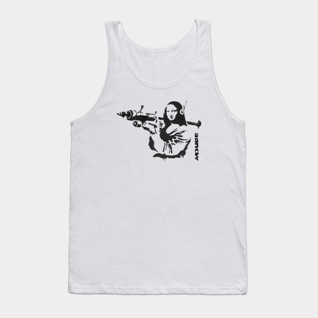 BANKSY Mona Lisa Bazooka Tank Top by inkstyl